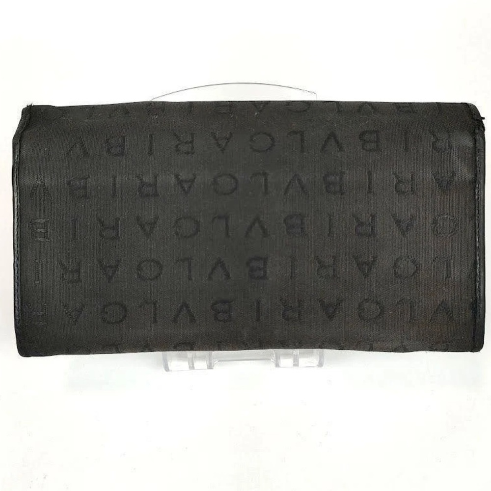 Bvlgari Black Canvas Long Wallet bifold with zipper pouch EUC - Picture 8 of 17
